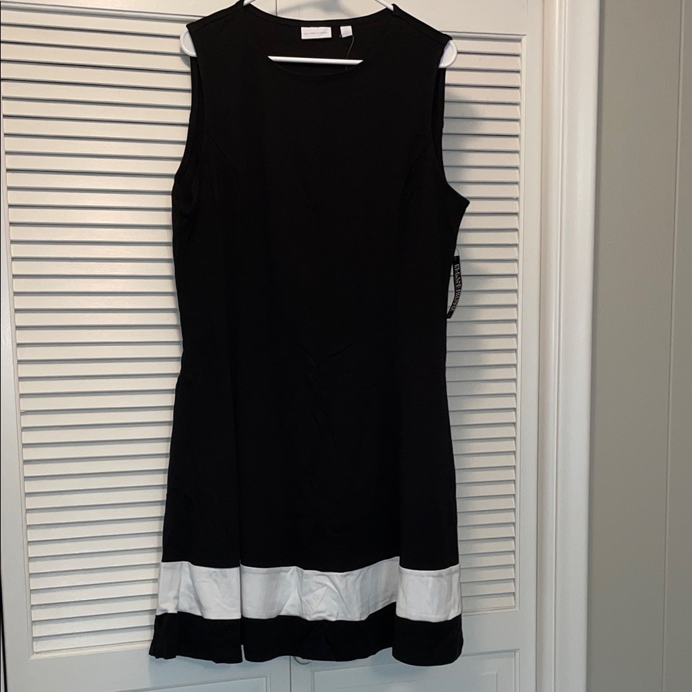 NWT! New York & Company Black Dress with White Hem, XXL